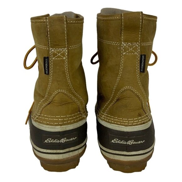 Eddie Bauer Women Hunt Pack Boots Size 7.5 Brown Leather Weatherproof 0048-588 - Picture 3 of 10